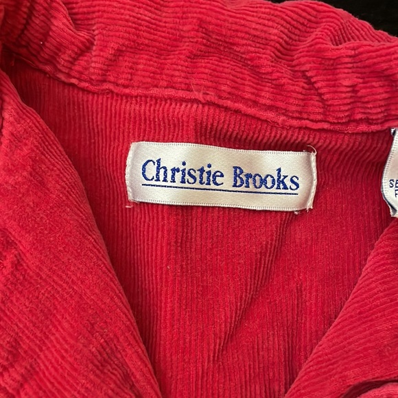 Girls Red Corduroy Dress Size 5/6 Medium - Picture 4 of 7